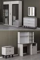 Ensemble de chambre pour jeunes Vegnum - Armoire à 4 portes Vegnum, Bureau Bali, Commode, Table de chevet