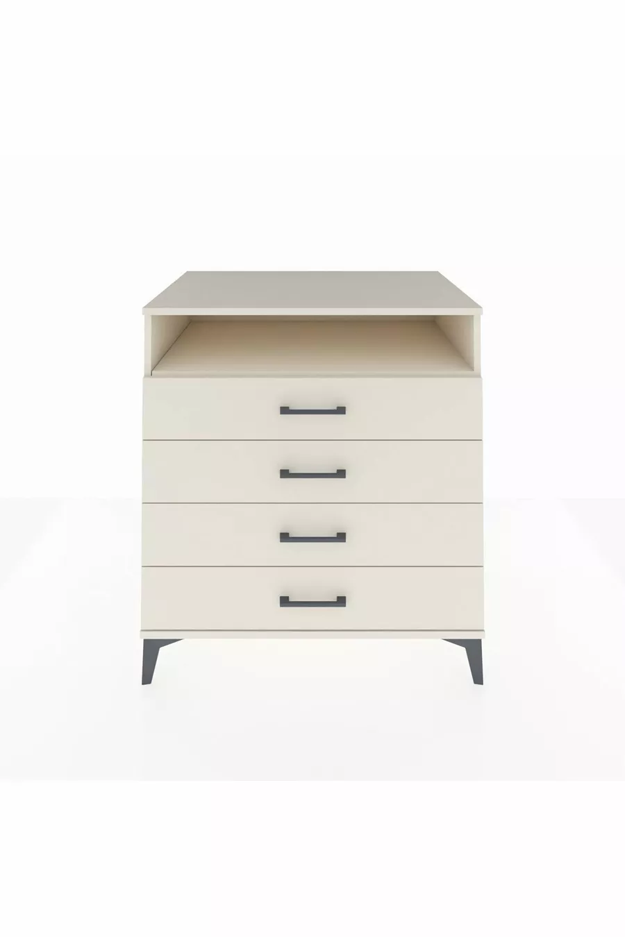 Commode Kronos à une étagère et 4 tiroirs Pierre de lune-Pierre de lune