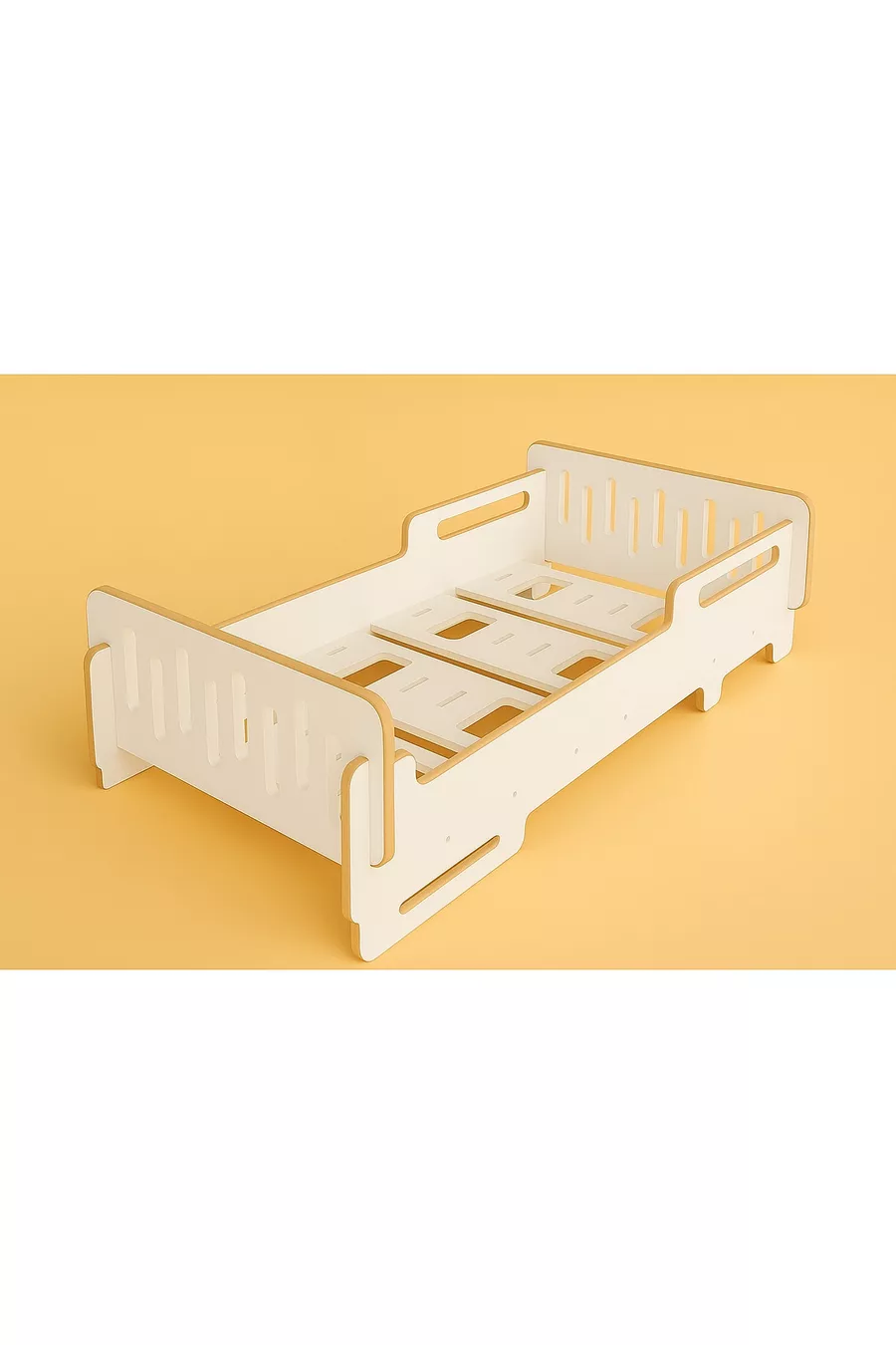 Kinderbodenbett-Kinderbettgestell - cm - Baby- und Kinderbett - MDF - WEIß