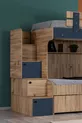 Кровать-чердак Riva с двумя ярусами + шкаф с 3 дверцами + 3 матраса Comfort
