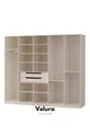 Ensemble de chambre à coucher Marcel 5 avec portes en verre réfléchissant (armoire) - 5 portes