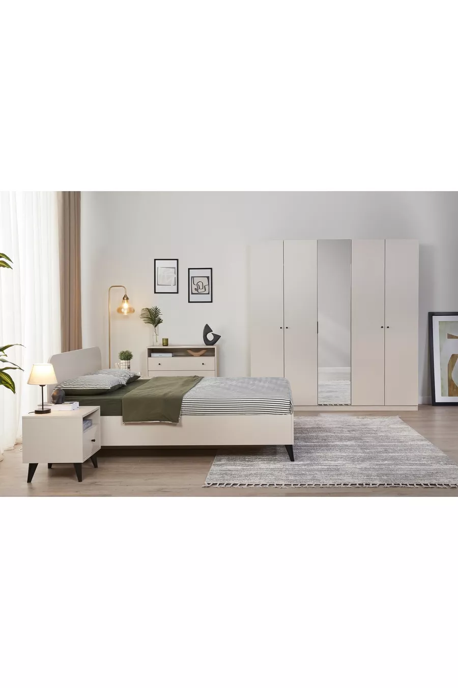 Ensemble de chambre Solina, Beige, 5 portes