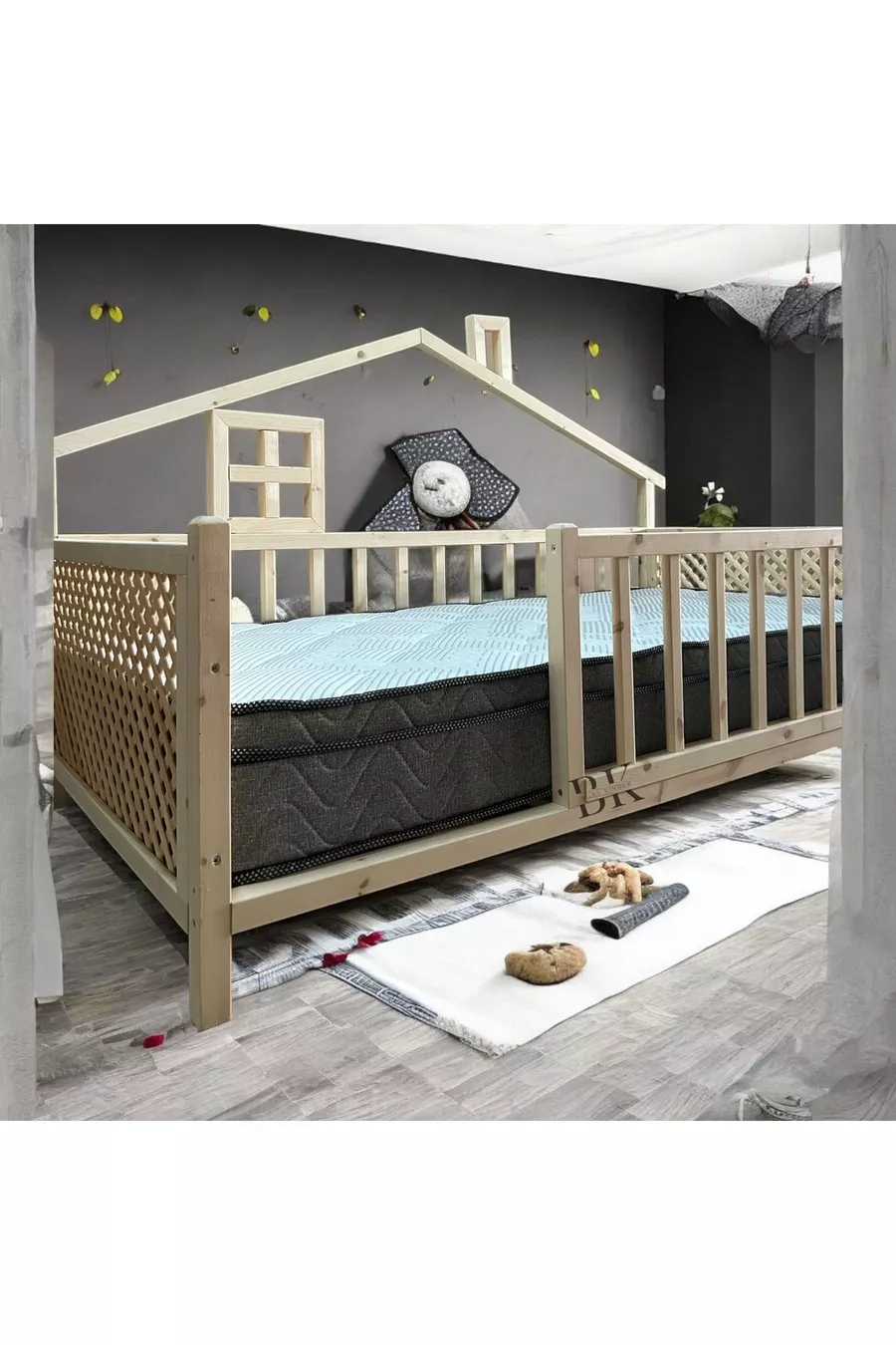 Lit Montessori Deluxe en bois naturel pour bébés et enfants