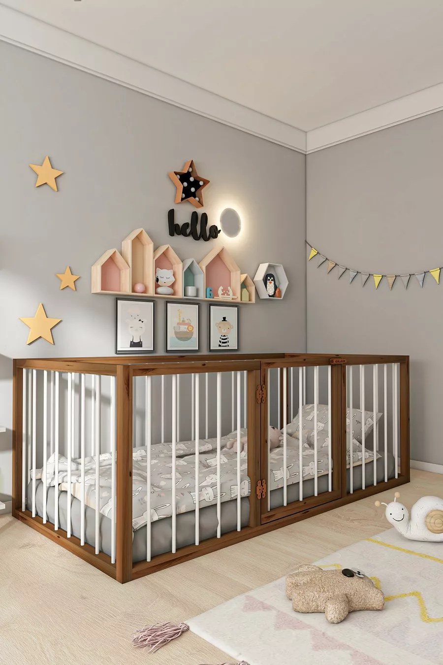 LIT POUR ENFANT EN BOIS FRODO AVEC PORTE MONTESSORI