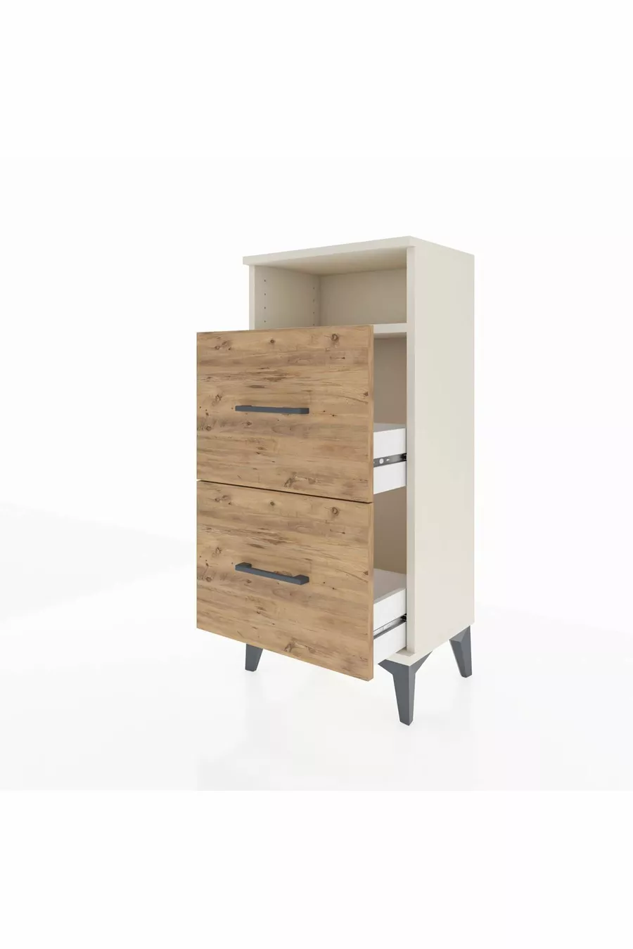 Argeş Commode met één plank en 2 lades, Agaat-dennen