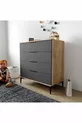 Cassettiera Aden 4 Cassetti Antracite, Camera da Letto, Cameretta