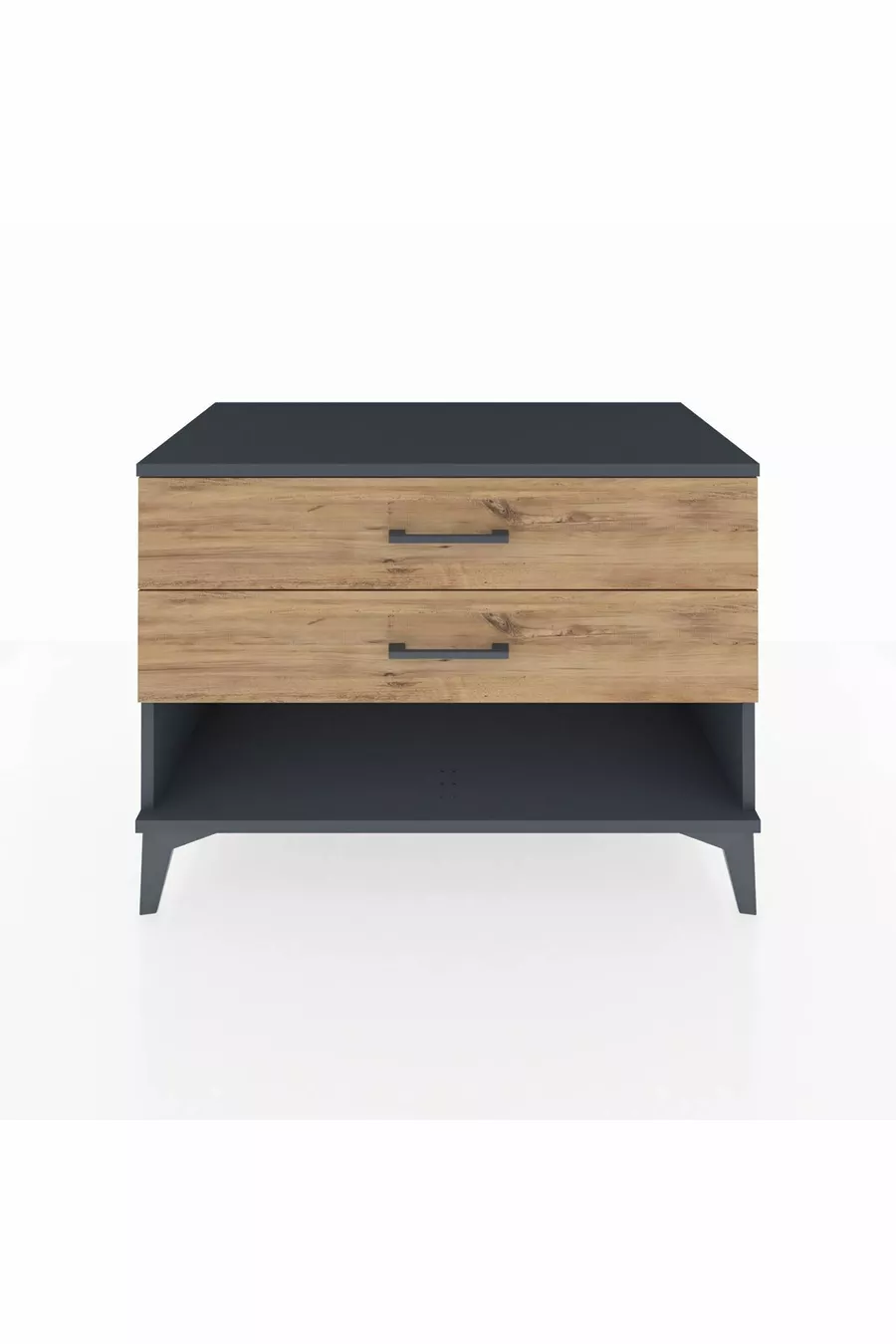 Commode Hyperion 2 tiroirs Anthracite-Sapin