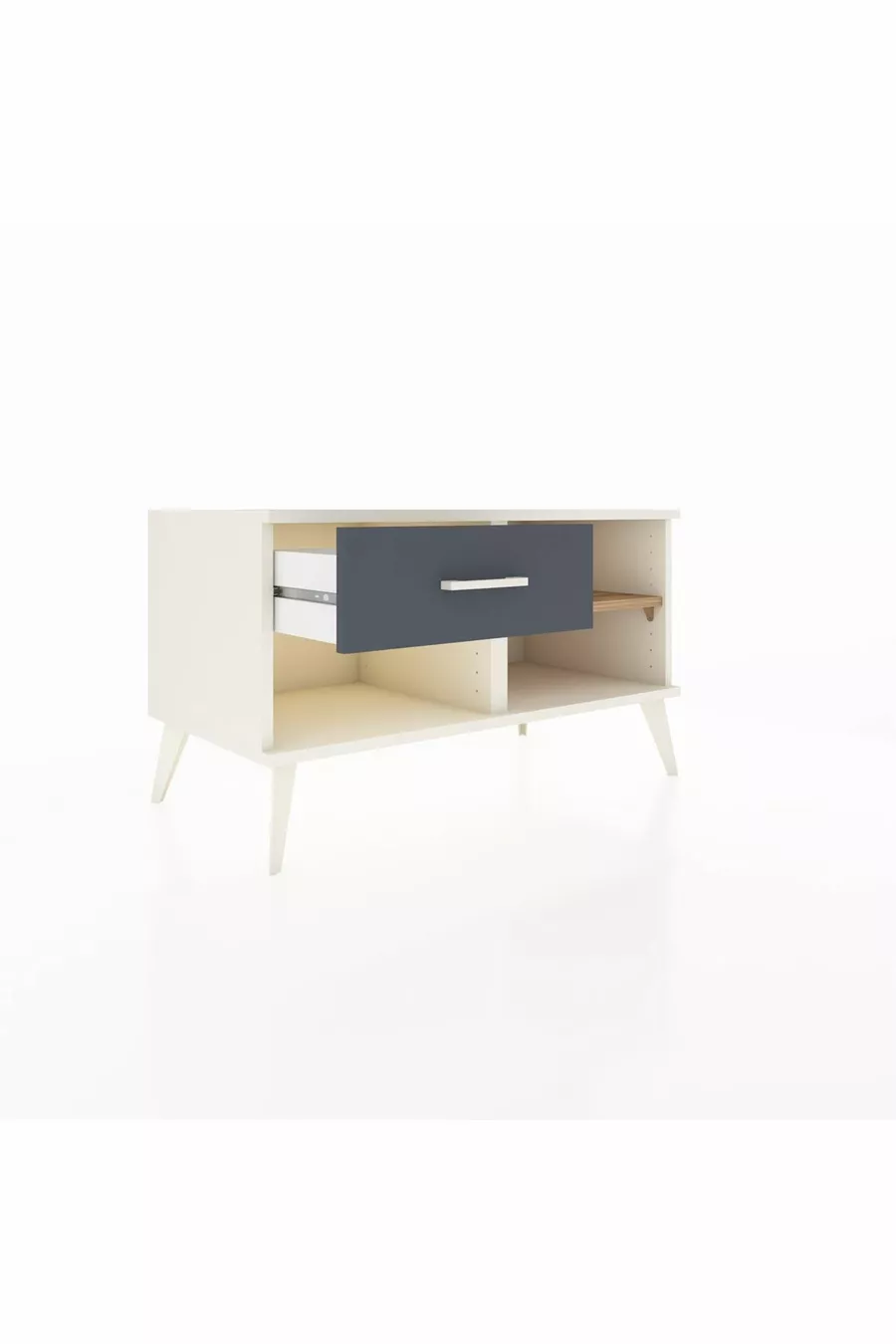 Commode Hyperion à une étagère et un tiroir Mésolithique-Pin/Anthracite