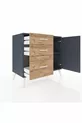 Commode Hyperion avec une seule étagère, 3 tiroirs et une porte, Anthracite-Anthracite/Sapin