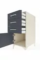 Kronos Table de Chevet 3 Tiroirs avec 1 Porte Mésolithique-Anthracite