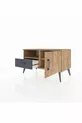 Commode Hyperion avec 2 étagères, 1 tiroir et 1 porte, Pin-Pin/Anthracite