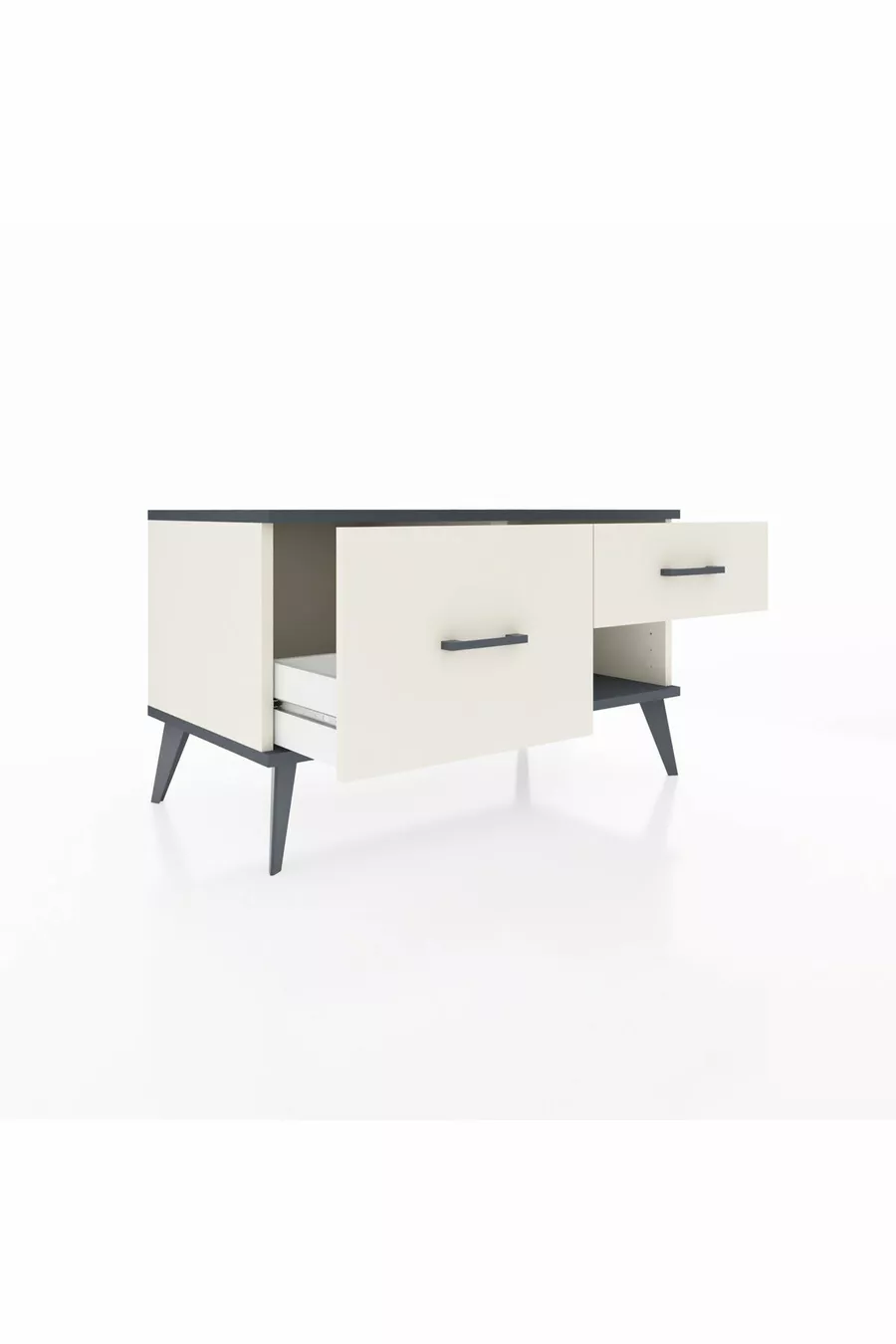 Commode Hyperion 2 Tiroirs Pierre de Lune-Anthracite/Pierre de Lune