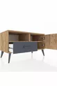 Commode Hyperion avec 2 étagères, 1 tiroir et 1 porte, Pin-Pin/Anthracite