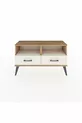 Commode Arges 2 étagères 2 tiroirs Pin-Pierre de lave