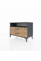 Commode Hyperion à une étagère et 2 tiroirs Anthracite-Pin