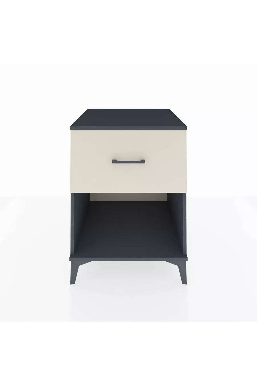 Chevet Kronos avec un tiroir unique Gris anthracite-Sable