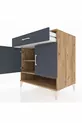 Commode Kronos 2 étagères, 1 tiroir, 2 portes, Pin-Anthracite