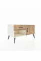 Commode Hyperion à une étagère, un tiroir et une porte en pierre de lune-pin