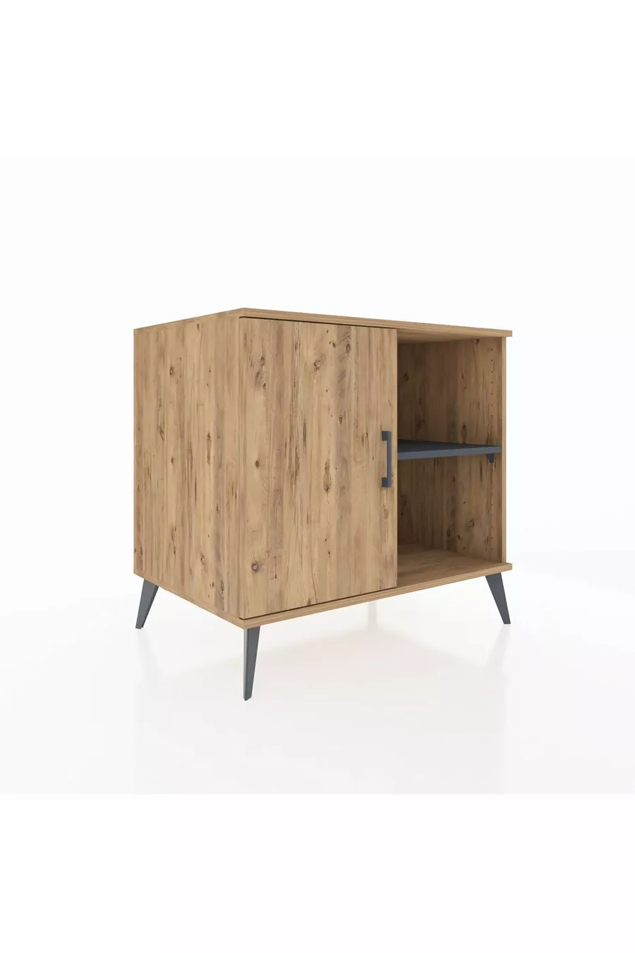 Commode Kronos à 2 étagères avec une porte, pin-pin/anthracite