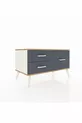 Commode Hyperion 3 étagères Pierre de Lune-Épicéa/Anthracite