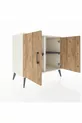 Commode Hyperion 2 étagères 2 portes Pierre de lune-Pin/Anthracite