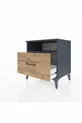 Commode Hyperion à une étagère et un tiroir Anthracite-Cèdre
