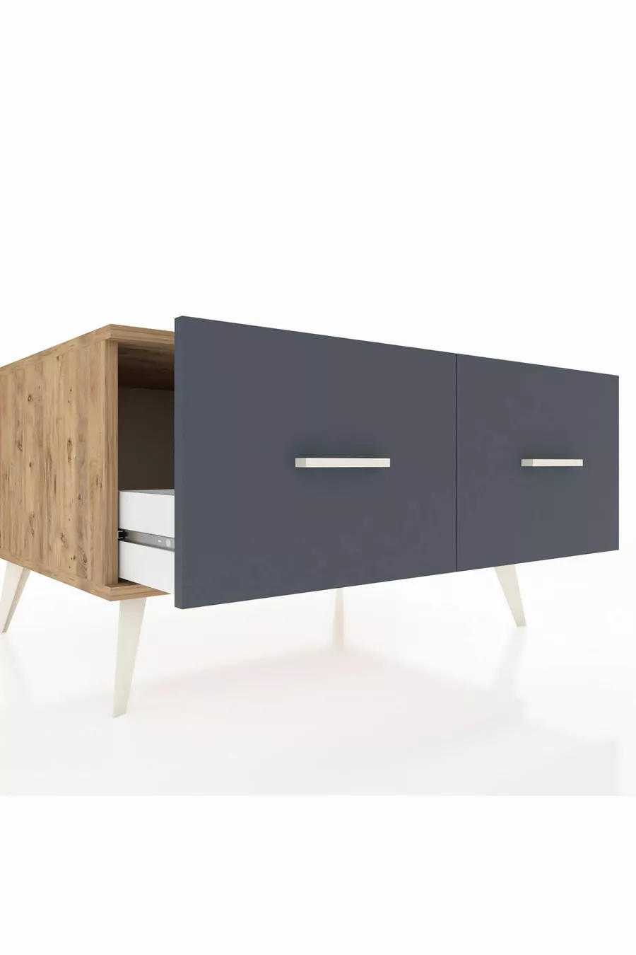 Commode Kronos 2 tiroirs Pin-Pin/Anthracite