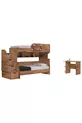 Letto a castello, letto a castello Aura con scrivania, armadio a 3 ante + 2 materassi Comfort