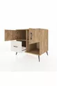 Commode Kronos avec 2 étagères, 1 tiroir, 2 portes, en pin-Pin/Grès