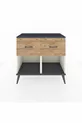 Commode Hyperion 2 tiroirs Pierre de lune-Anthracite/Pin