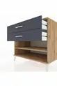 Kronos Kommode Ein Regal 2 Schubladen Kiefer-Anthrazit