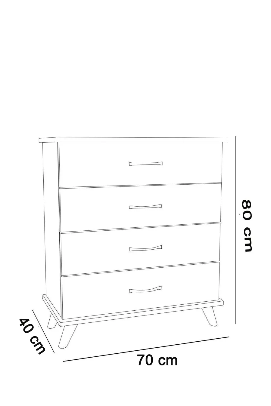Kommode mit 4 Schubladen
