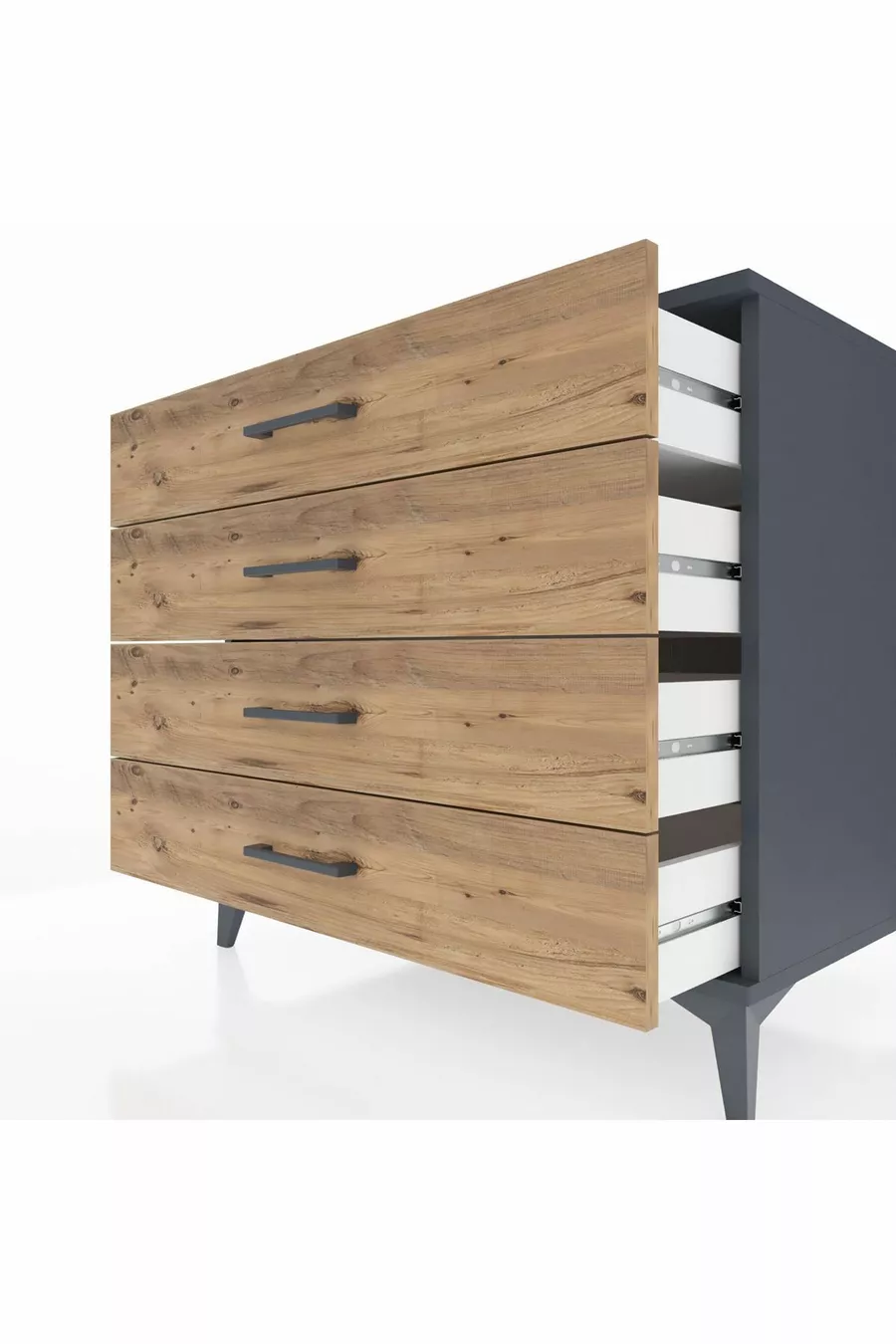 Commode Kronos 4 tiroirs Anthracite-Pin