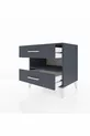 Hyperion Nightstand with Single Shelf and 2 Drawers Anthracite-Anthracite