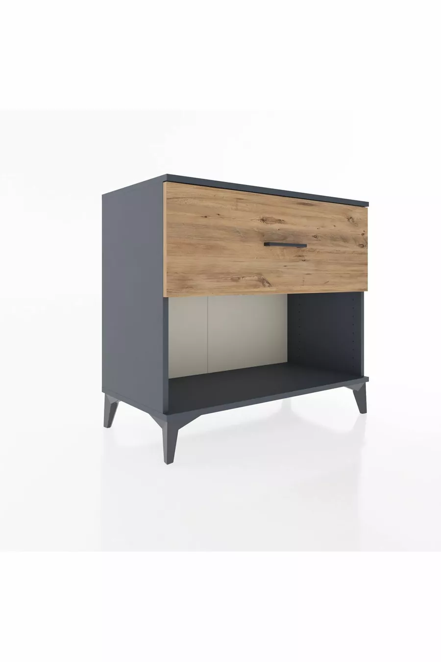 Commode Hyperion à un tiroir Anthracite-Pin