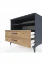 Commode Kronos 2 étagères 2 tiroirs Anthracite-Bois de pin