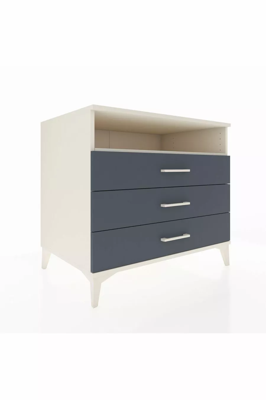 Commode Kronos avec une étagère et 3 tiroirs, Pierre de Lune-Anthracite