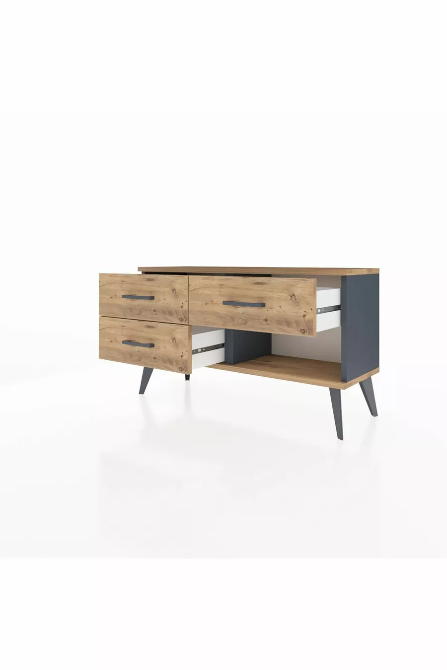 Arges Dresser 3 Drawers Anthracite-Pine