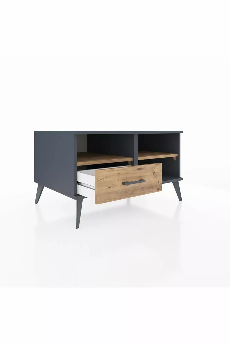 Commode Kronos avec 2 étagères et 1 tiroir Anthracite-Pin