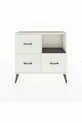 Commode Arges à une étagère et trois tiroirs, couleur quartz-anthracite/quartz