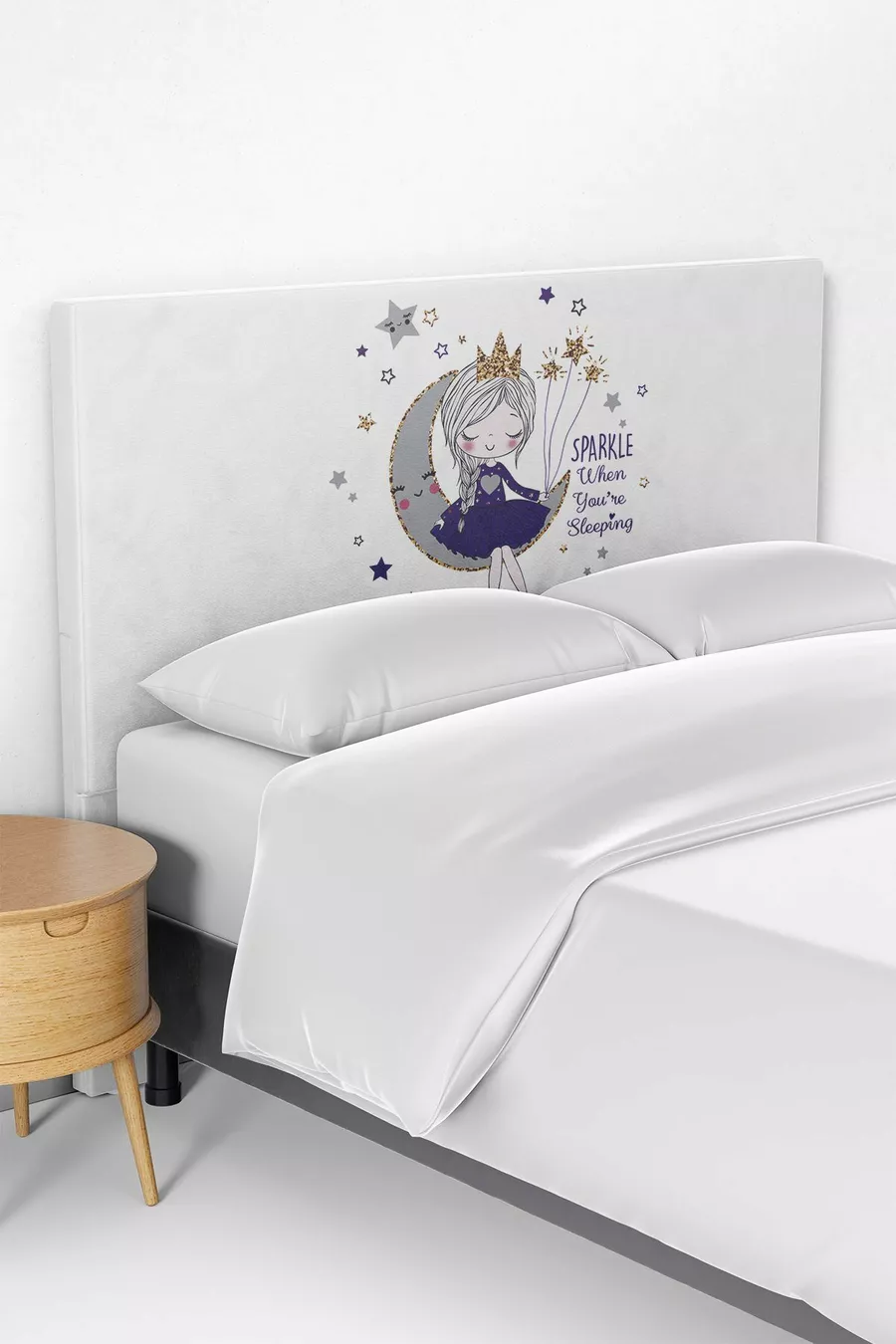 Purple Moon Girl Bedroom Bed Base Headboard Cover
