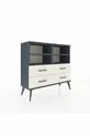 Arges Dresser 4 Shelves 4 Drawers Anthracite-Anthracite/Moonstone