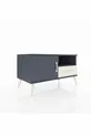 Commode Hyperion 2 étagères avec 1 tiroir et 1 porte, Anthracite-Anthracite/Gris pierre