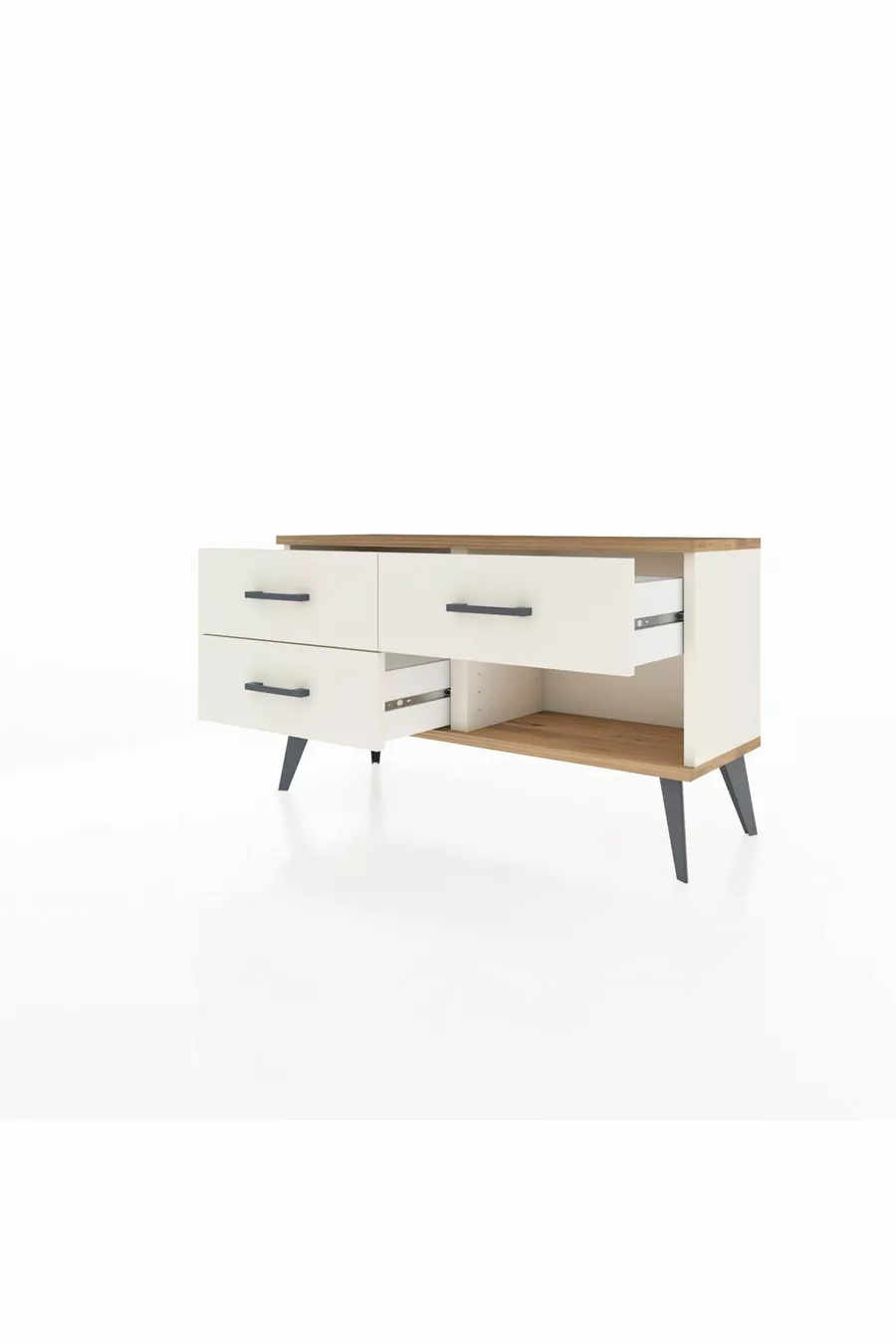 Commode Arges 3 tiroirs Pierre d'Agate-Pin/Pierre d'Agate