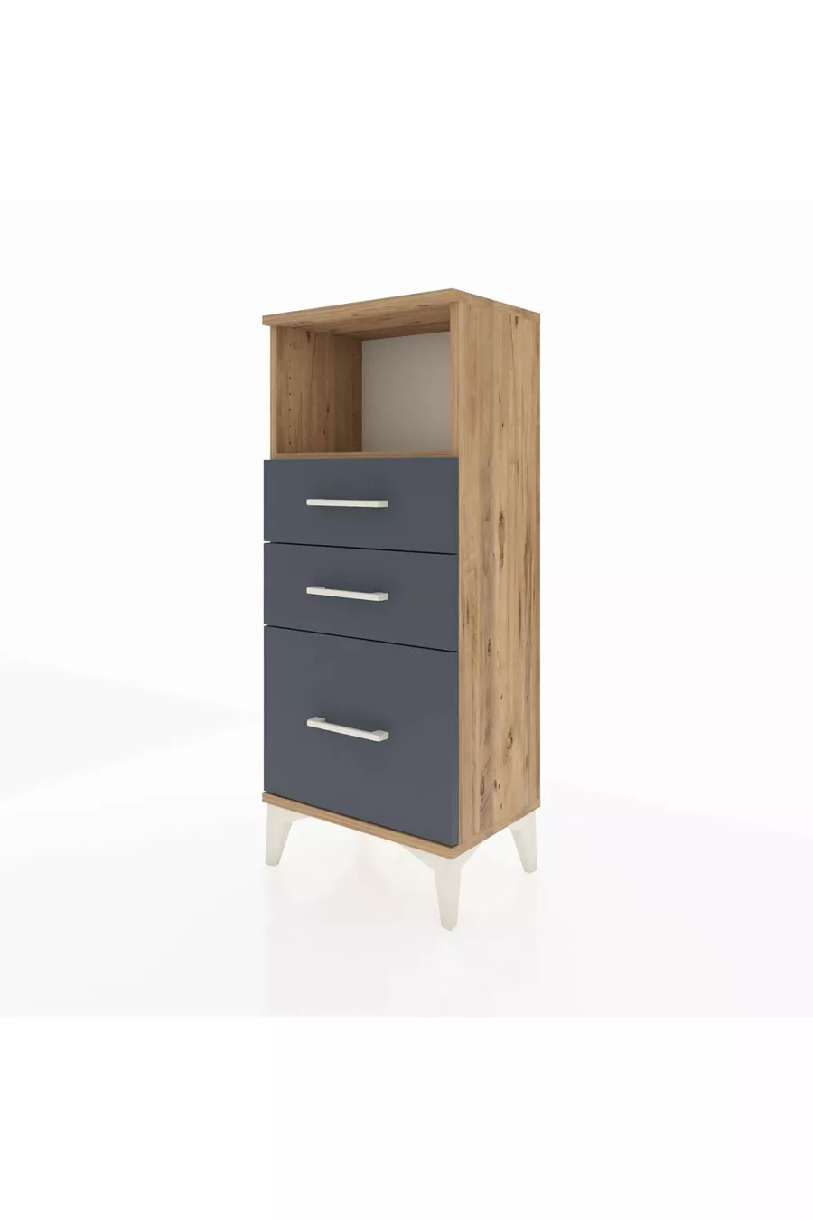 Arges Commode Single Shelf 3 Drawers Pine-Anthracite