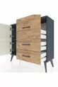 Commode Arges à une étagère, 3 tiroirs et 2 portes, Anthracite-Sable/Pin