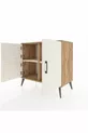 Commode Hyperion 2 étagères 3 portes Pin-Gris Ancien