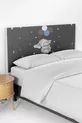Housse de tête de lit pour enfant avec motif d'éléphant gris et bleu avec des ballons