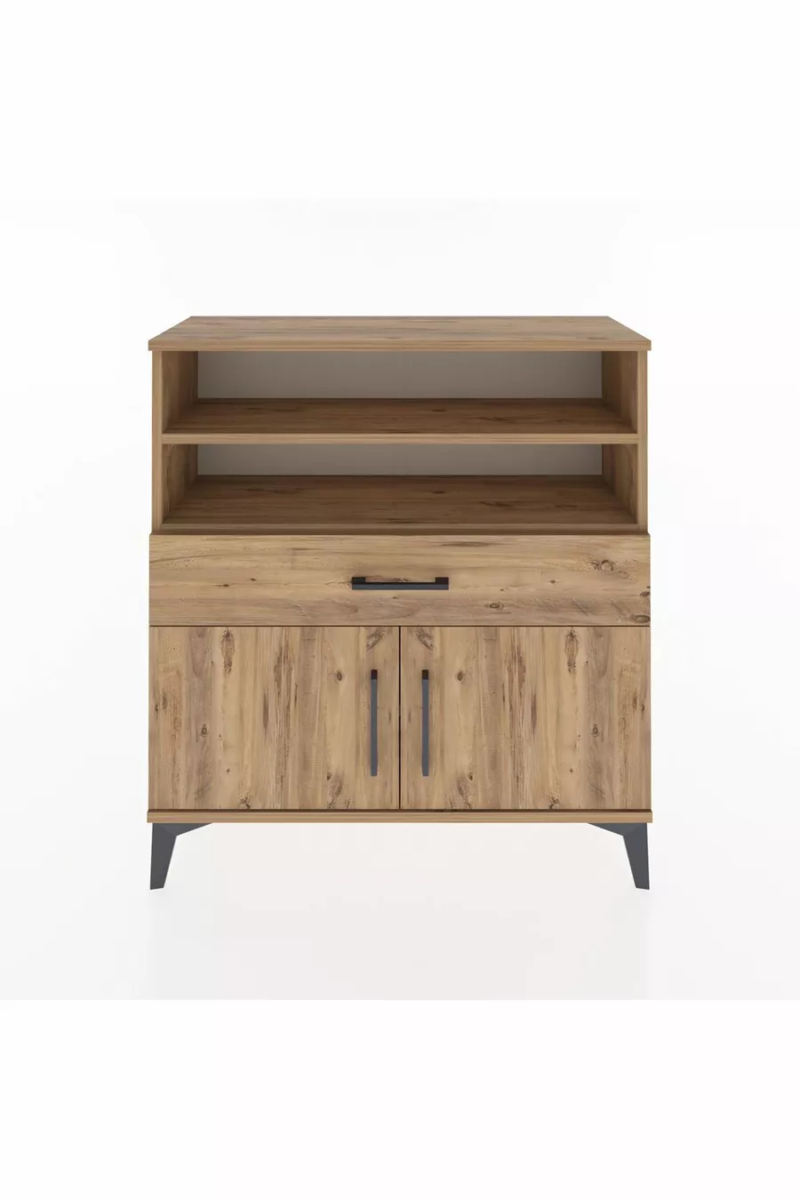 Commode Arges 3 étagères, 1 tiroir, 2 portes, pin-pin