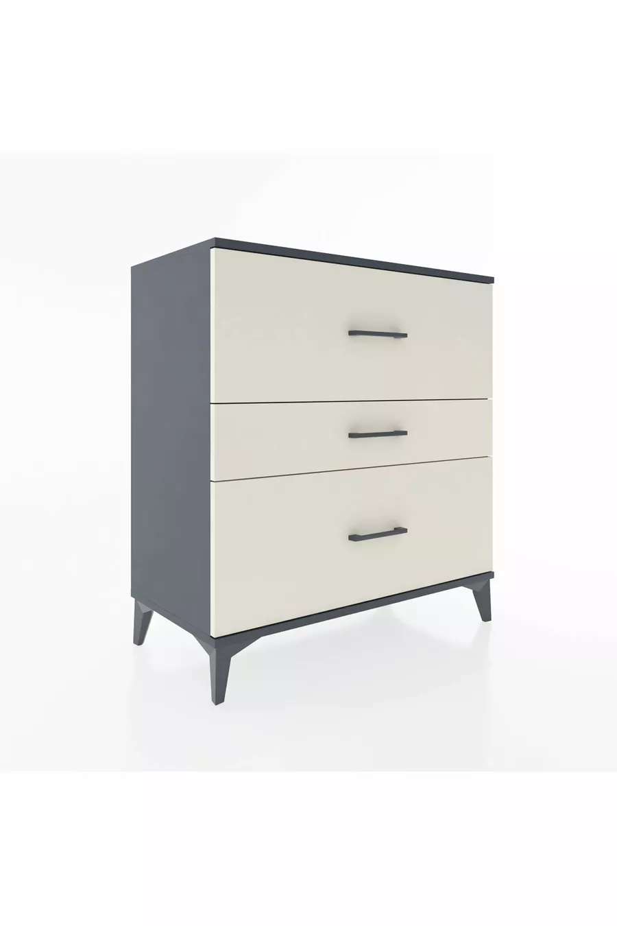 Commode Hyperion 3 tiroirs Anthracite-Pierres de lune